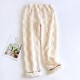 Summer padded women's nightgown, pure cotton double-layer gauze suspender skirt, cute, thin, crepe loungewear, soft and breathable.