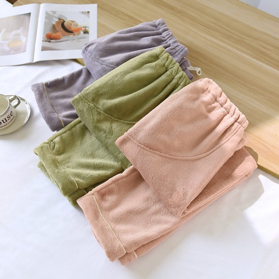Women's Spring and Autumn Double-Layer Cotton Gauze Loose Large Size Floral Thin Summer Crepe Homewear Pants