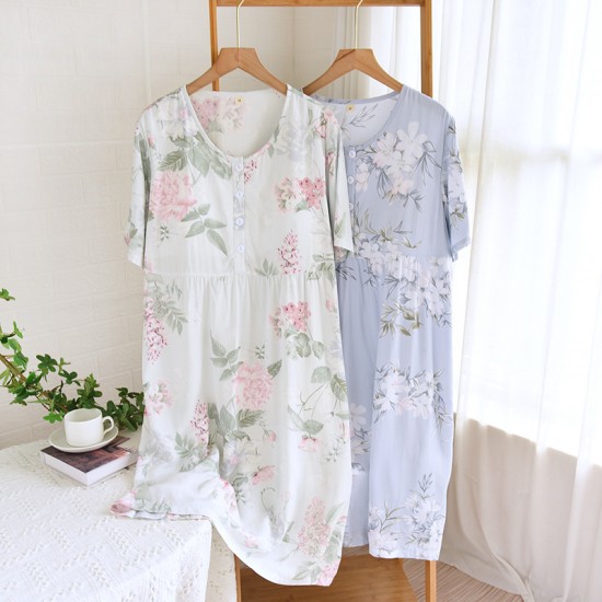 Women's nightgown, pure cotton gauze suspender bath skirt, thin summer mid-length loungewear, soft and breathable.