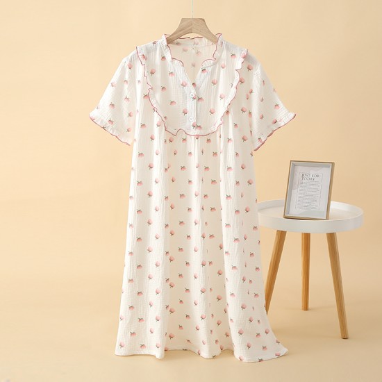 Women's padded rayon pajamas, short-sleeved, cropped, Japanese-style rayon silk, bra-free loungewear set