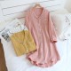 Wholesale new women's nightgown, cotton crepe bath skirt, double-layer gauze open-front long-sleeved loungewear, dropshipping.