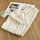 Spring and summer women's pajamas, pure cotton double-layer gauze, thin, open-front, long-sleeved, heart-shaped loungewear, two-piece set