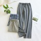 New spring and summer men's pajamas, plus-size, loose, casual, cotton, double-layered yarn-dyed herringbone loungewear pants