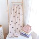 Japanese-style women's nightgown, pure cotton double-layer gauze, thin, summer nightdress, loose, cherry blossom bathrobe, mid-length pajamas