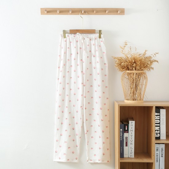 Floral patterned camisole nightgown for women, pure cotton gauze, sweet and cute, thin, Japanese-style summer girls' pajamas, plus-size loungewear