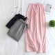 Couples' pajama pants, pure cotton double-layer gauze, thin, men's and women's, loose, spring and autumn, all-cotton casual trousers.