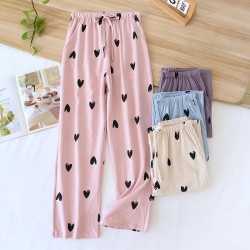 New spring and summer women's cotton pajamas, plus-size, polka-dot, soft, soft loungewear pants for spring, summer, and autumn