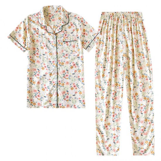 Japanese-style washed cotton kimonos, autumn loose long-sleeved, thin, spring and summer cotton loungewear, steaming suits.