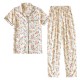 Japanese-style washed cotton kimonos, autumn loose long-sleeved, thin, spring and summer cotton loungewear, steaming suits.