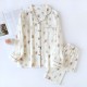 New Women's Pajamas, Pure Cotton Double-Layer Gauze Yarn-Dyed Jacquard Long-Sleeved Pants, Thin Spring, Summer, and Autumn Homewear Sets