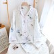 New women's pajamas, pure cotton double-layer gauze loungewear, thin, soft, spring and summer crepe loungewear
