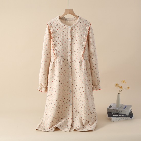 Women's Summer Retro Yarn-Dyed Jacquard Pure Cotton Gauze Thin Loose Pocket Shorts, Homewear Beach Pants