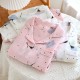 New women's pajamas, pure cotton double-layer gauze loungewear, thin, soft, spring and summer crepe loungewear