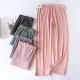 Adjustable modal maternity pajama pants. Spring, autumn, and summer belly support pants, high-waisted, thin, plus-size straight-leg loungewear.