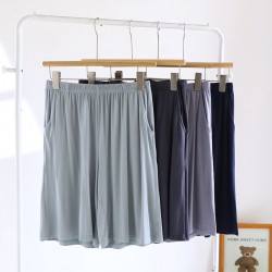 Women's pure cotton plaid shorts, thin summer cotton pajamas, loose.