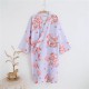 Japanese-style kimono robe, women's spring, summer, and autumn pure cotton double-layer gauze nightgown, all-cotton loungewear, yukata bathrobe.