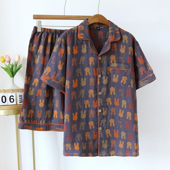 Summer women's cotton double-layer gauze suspender pajamas set, sleeveless, two-piece loungewear set.