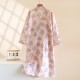 Couple pure cotton gauze nightgown, pine tree-style, thin, men's and women's spring, summer, and autumn bathrobes, loose cotton kimono pajamas.