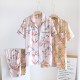 Japanese-style washed cotton kimonos, autumn loose long-sleeved, thin, spring and summer cotton loungewear, steaming suits.