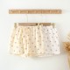 Washed cotton plaid lounge shorts, loose cotton summer couple's short-sleeved, thin beach shorts, suitable for outdoor wear.