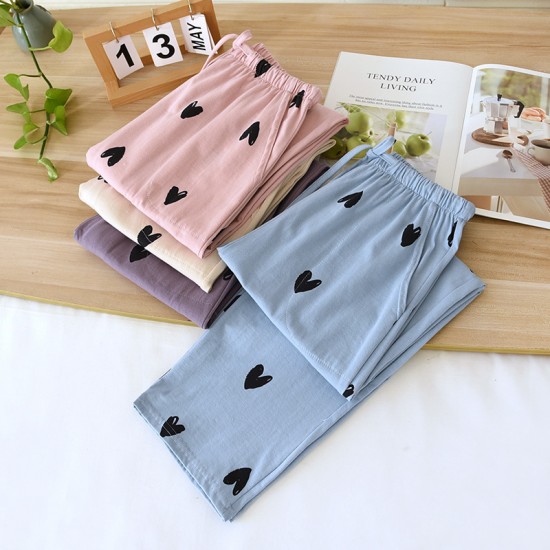 New spring and summer women's cotton pajamas, plus-size, polka-dot, soft, soft loungewear pants for spring, summer, and autumn