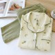 Women's Christmas tree pajamas, pure cotton, spring and summer long-sleeved pants, thin, cotton loungewear, soft, loose two-piece set.