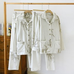 Maternity pajama pants, adjustable, thin, striped, supportive, soft, loose, plus-size autumn and winter loungewear for pregnancy