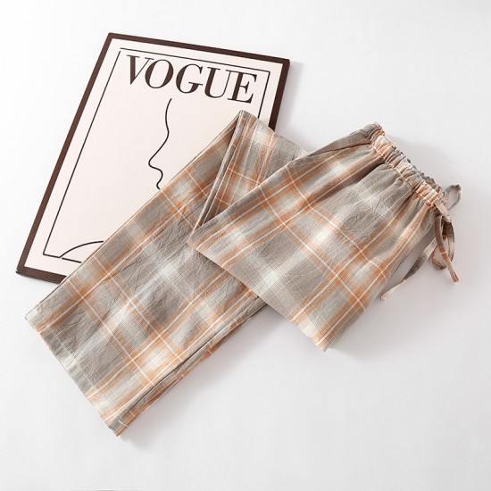 Summer postpartum clothes, pure cotton gauze, thin spring and autumn pajamas, prenatal and postpartum nursing clothes, two-piece loungewear set