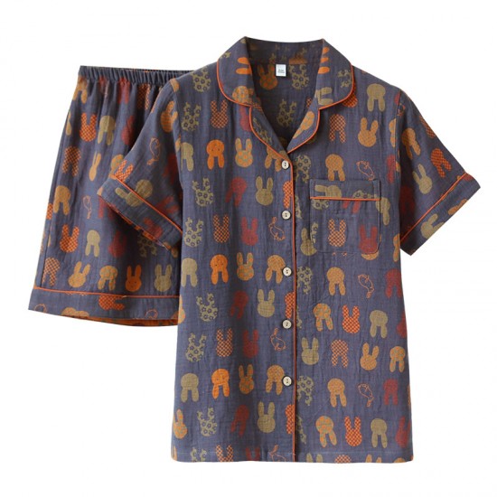 Summer women's cotton double-layer gauze suspender pajamas set, sleeveless, two-piece loungewear set.