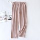 Adjustable maternity pajama pants, pure cotton belly support pants, spring and autumn, thin, solid color, large-size, soft, loose lounge pants.