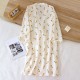 Women's nightgown, pure cotton washed cotton gauze kimono bathrobe, Japanese-style mid-length nightgown, spring, summer, and autumn loose loungewear.