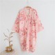 Japanese-style kimono robe, women's spring, summer, and autumn pure cotton double-layer gauze nightgown, all-cotton loungewear, yukata bathrobe.