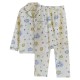 Women's Pajamas, Pure Cotton Plaid Air-layer quilted couple's thickened, warm autumn and winter loungewear, loose and casual trousers.