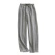 Couples' pajama pants, pure cotton double-layer gauze, thin, men's and women's, loose, spring and autumn, all-cotton casual trousers.
