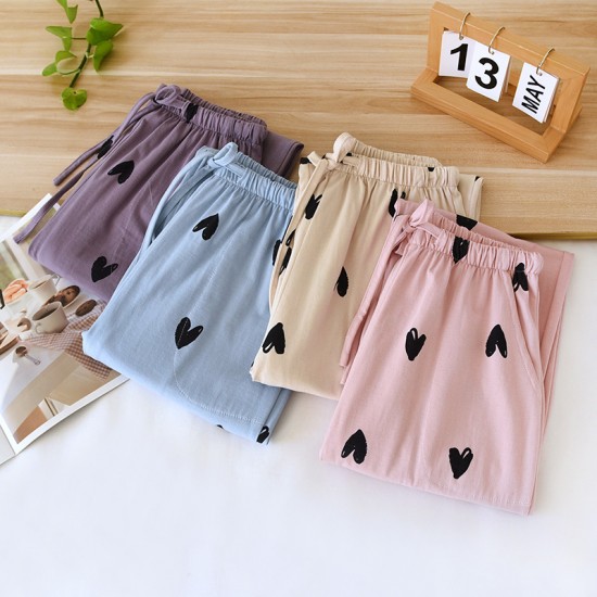 New spring and summer women's cotton pajamas, plus-size, polka-dot, soft, soft loungewear pants for spring, summer, and autumn