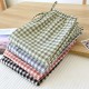 Couples' pajama pants, pure cotton washed cotton plaid, men's and women's, thin, simple, comfortable, casual spring and summer trousers.