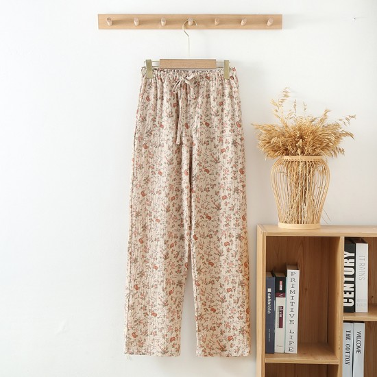 Floral patterned camisole nightgown for women, pure cotton gauze, sweet and cute, thin, Japanese-style summer girls' pajamas, plus-size loungewear