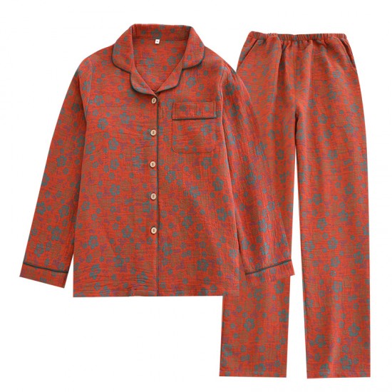 New Women's Autumn and Winter Pure Cotton Air-Layer Pajamas, Thickened Interlayer Warm Homewear Loose Large Size Casual Pants