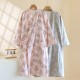 Couple pure cotton gauze nightgown, pine tree-style, thin, men's and women's spring, summer, and autumn bathrobes, loose cotton kimono pajamas.