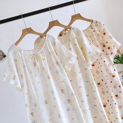 New spring and summer women's pajamas, pure cotton yarn-dyed jacquard long-sleeved trousers, thin, loose two-piece loungewear set.