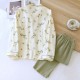 Women's Christmas tree pajamas, pure cotton, spring and summer long-sleeved pants, thin, cotton loungewear, soft, loose two-piece set.