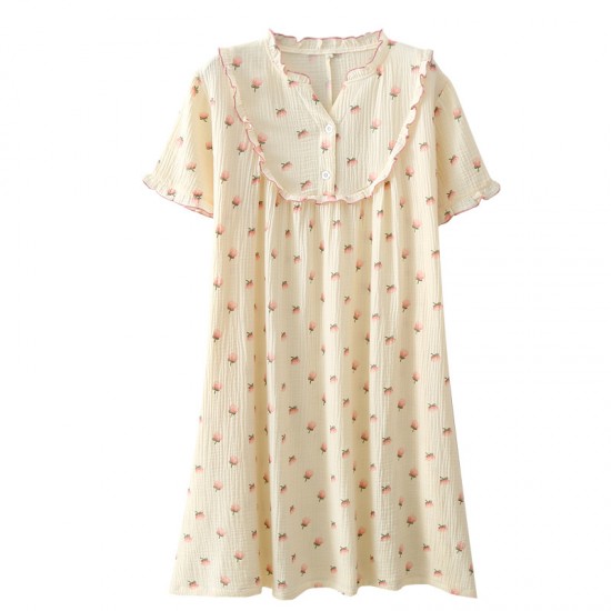 Women's padded rayon pajamas, short-sleeved, cropped, Japanese-style rayon silk, bra-free loungewear set