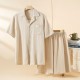 Fresh and elegant women's pajamas, pure cotton double-layer gauze, cute round-neck, loose long-sleeved dress, loose home clothes set