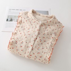 Women's Summer Retro Yarn-Dyed Jacquard Pure Cotton Gauze Thin Loose Pocket Shorts, Homewear Beach Pants