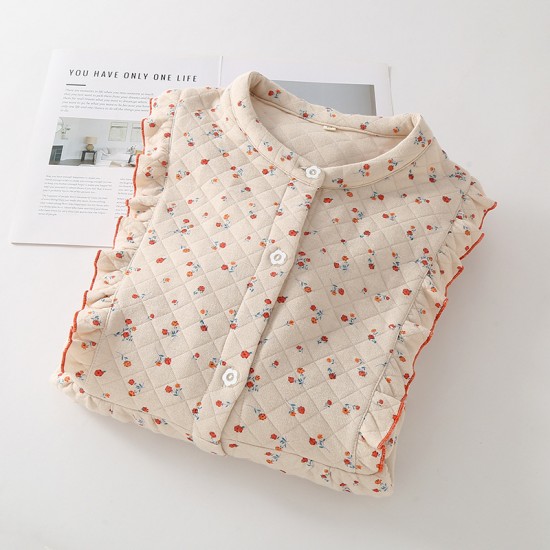 Women's Summer Retro Yarn-Dyed Jacquard Pure Cotton Gauze Thin Loose Pocket Shorts, Homewear Beach Pants