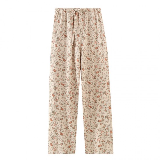 Floral patterned camisole nightgown for women, pure cotton gauze, sweet and cute, thin, Japanese-style summer girls' pajamas, plus-size loungewear