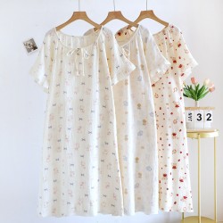 New spring and summer women's pajamas, pure cotton yarn-dyed jacquard long-sleeved trousers, thin, loose two-piece loungewear set.