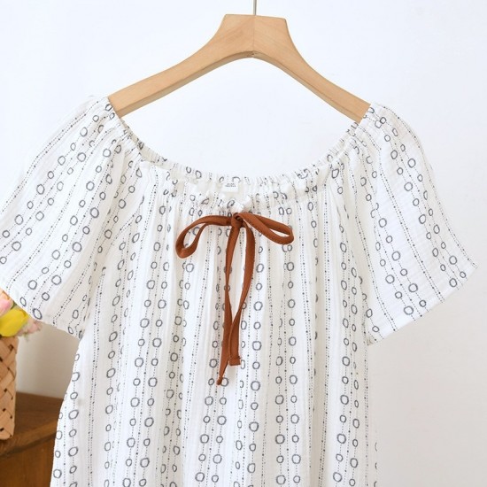 Summer pajamas for women, pure cotton double-layer gauze floral suspender shorts, thin, pure, sexy, soft two-piece loungewear set