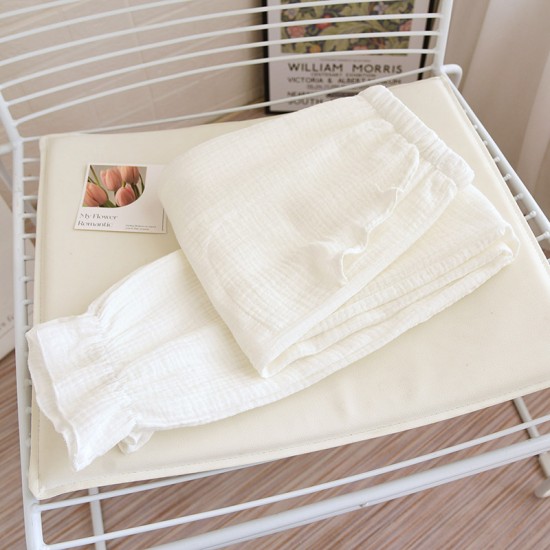 Summer women's nightgown, thin short-sleeved mid-length, Tencel linen, soft, large-size, breathable, solid-color home dress pajamas