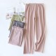Adjustable maternity pajama pants, pure cotton belly support pants, spring and autumn, thin, solid color, large-size, soft, loose lounge pants.